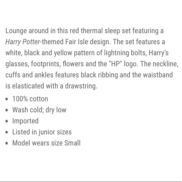 HARRY POTTER Fair Isle Thermal PAJAMAS - Picture 4 of 8